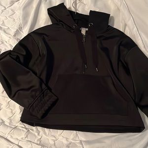 Forever 21 black satin cropped sweater